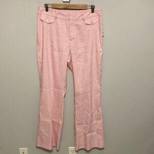 NWT Gap High Rise Baby Boot Cut Flare Pants, Pink Linen, size 12
